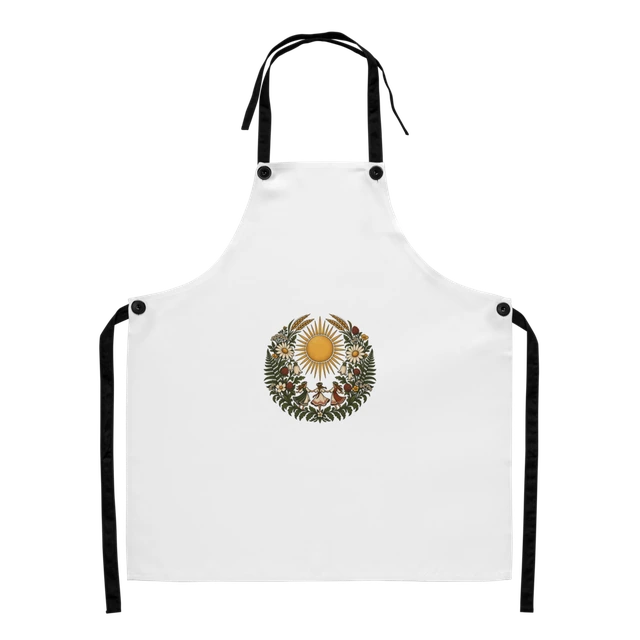 Printed apron with Midsummer — Sun Bloom artwork