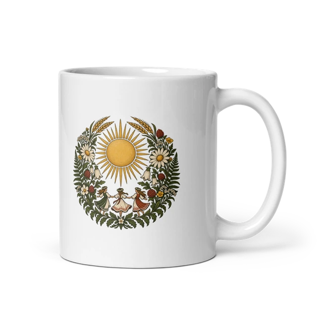 Coffee mug with Midsummer — Sun Bloom artwork