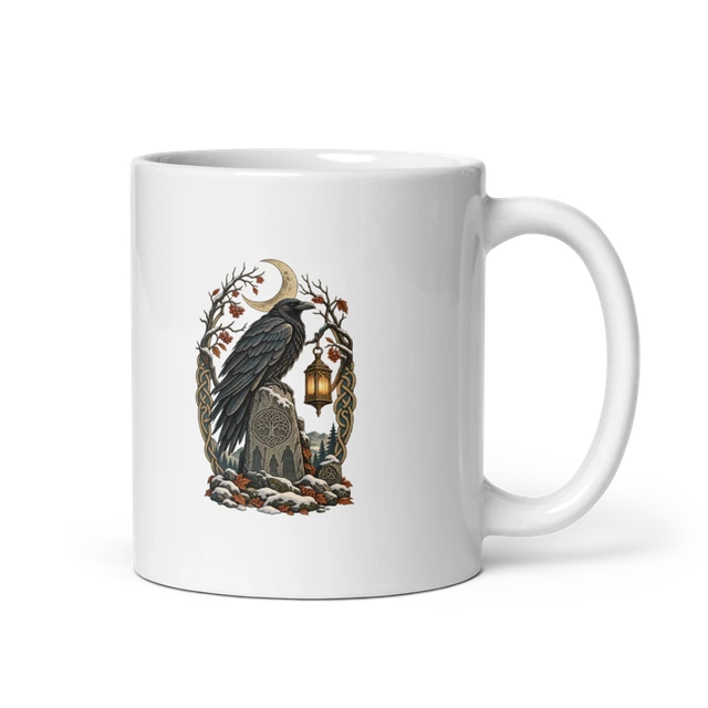 Keepsake mug with Winter Nights — Lantern Raven artwork