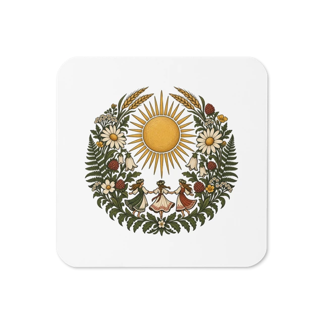 Table accent with Midsummer — Sun Bloom artwork