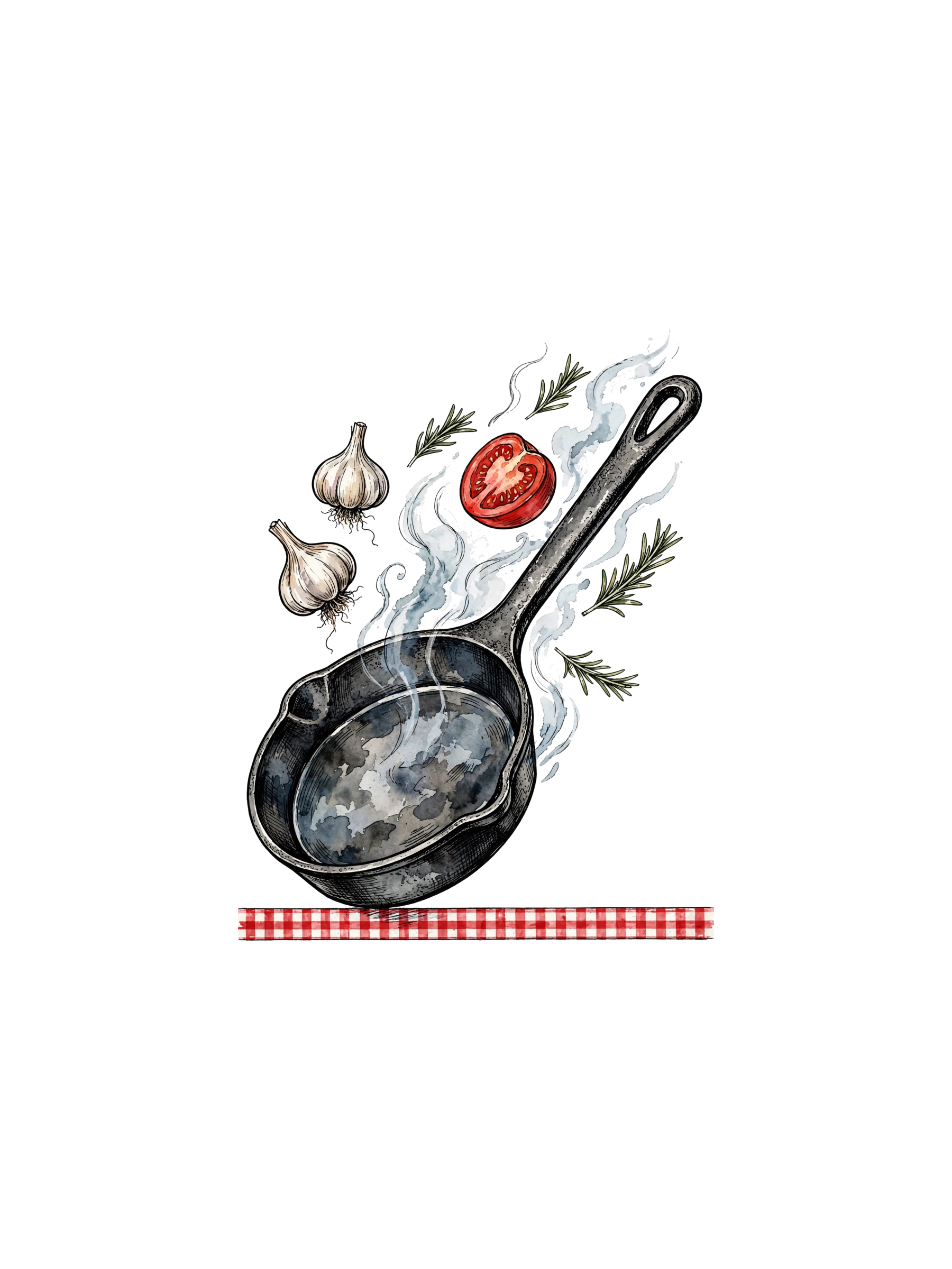 Hoodie2back Kitchen Skillet Watercolor — exact print artwork