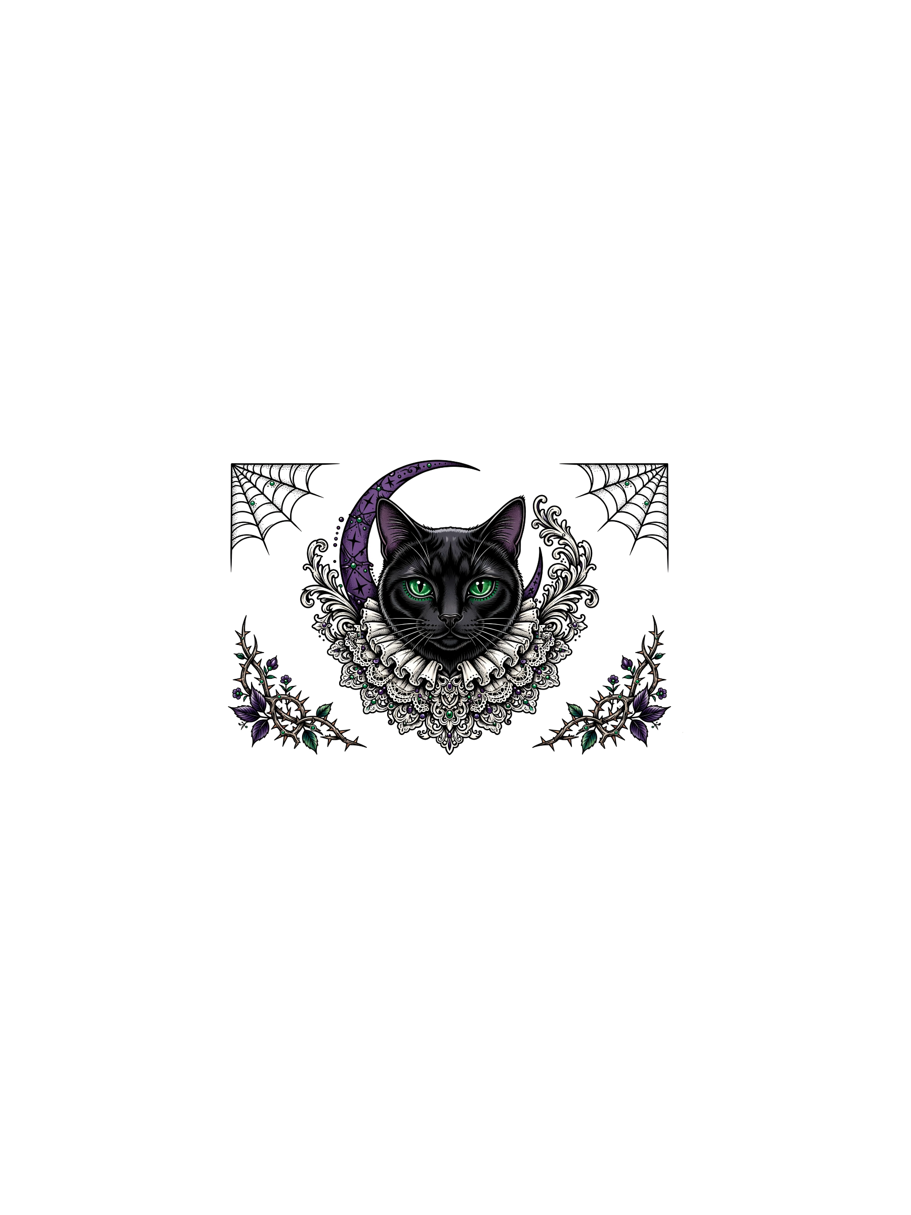 hp-hoodieback-fun-gothcat-tattooflash — exact print artwork