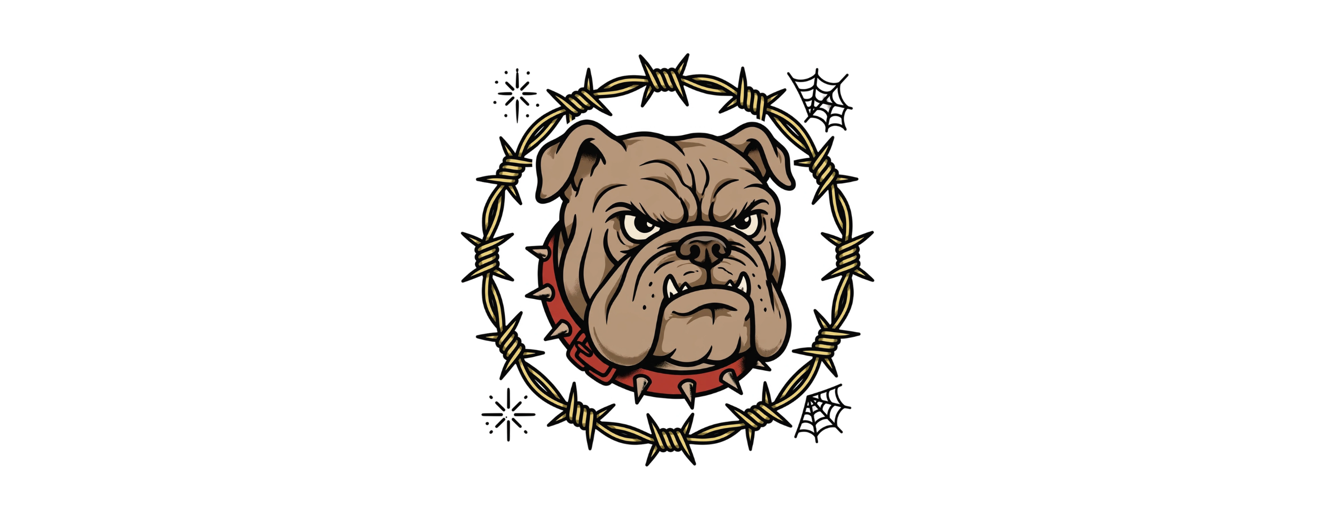 hp-mug-fun-bulldog-tattooflash on White Glossy Mug — exact print artwork