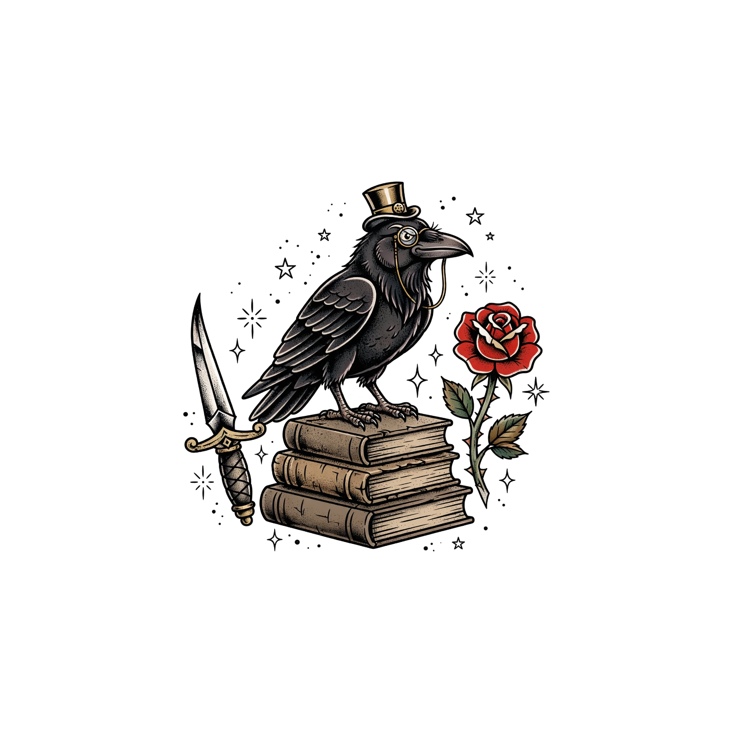 hp-tote-fun-raven-tattooflash — exact print artwork