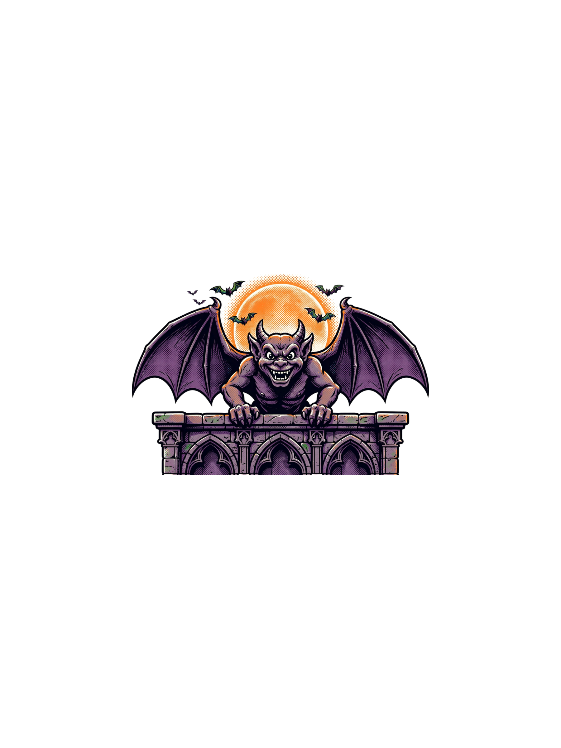 hp-chest-halloween-gargoyle on Unisex Staple T-Shirt — exact print artwork