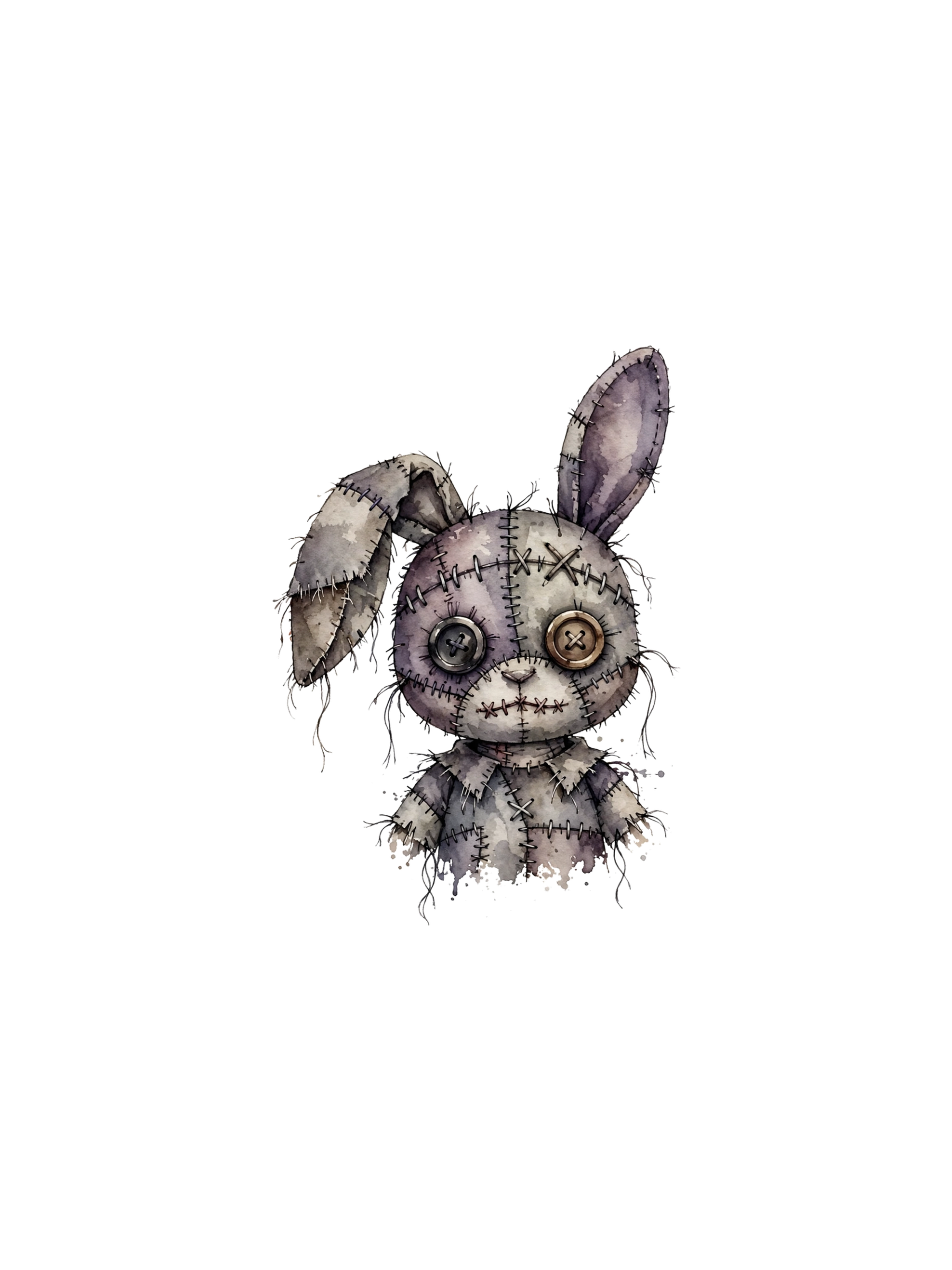 hp-tee-fun-stitchbunny-watercolor on Unisex Staple T-Shirt | Bella + Canvas 3001 — exact print artwork