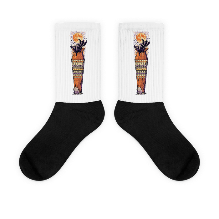 Halloween Coffin Halftone Socks — Default
