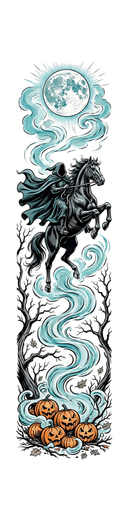 hp-sleeve-halloween-horseman on Unisex Heavy Blend Hoodie — exact print artwork