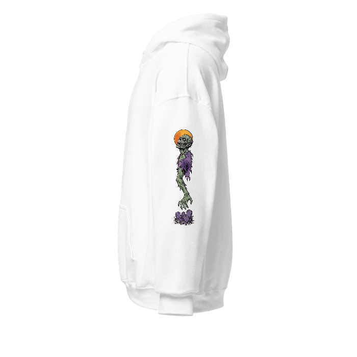 hp-sleeve-halloween-zombie on Unisex Heavy Blend Hoodie — Sleeve left