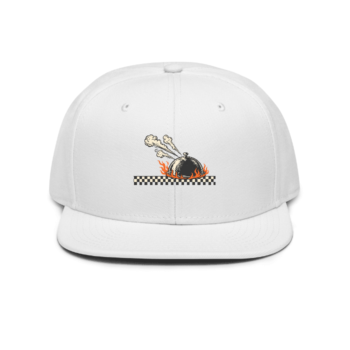 Cloche Flame Snapback — Front dtf hat