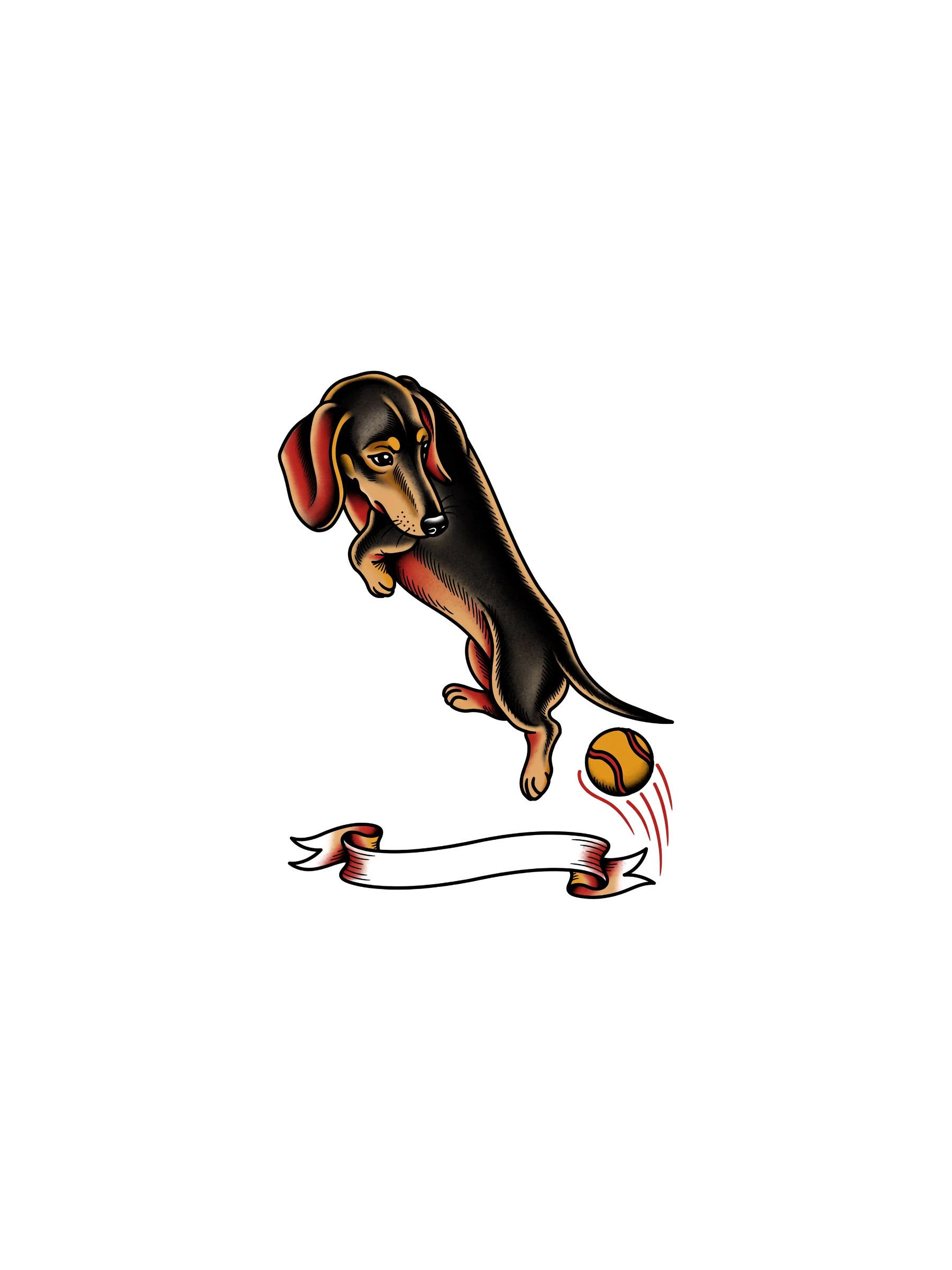 Dachshund Tattooflash — exact print artwork