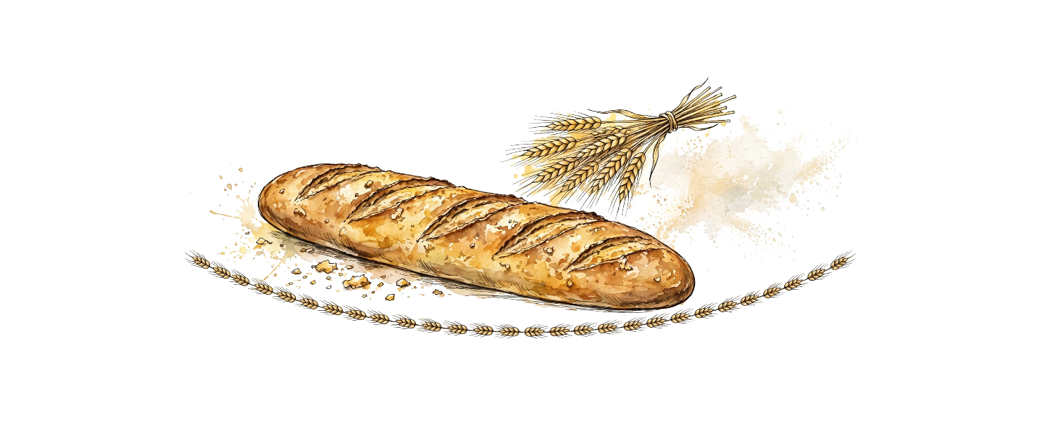 Dadhat Kitchen Baguette Watercolor — exact print artwork
