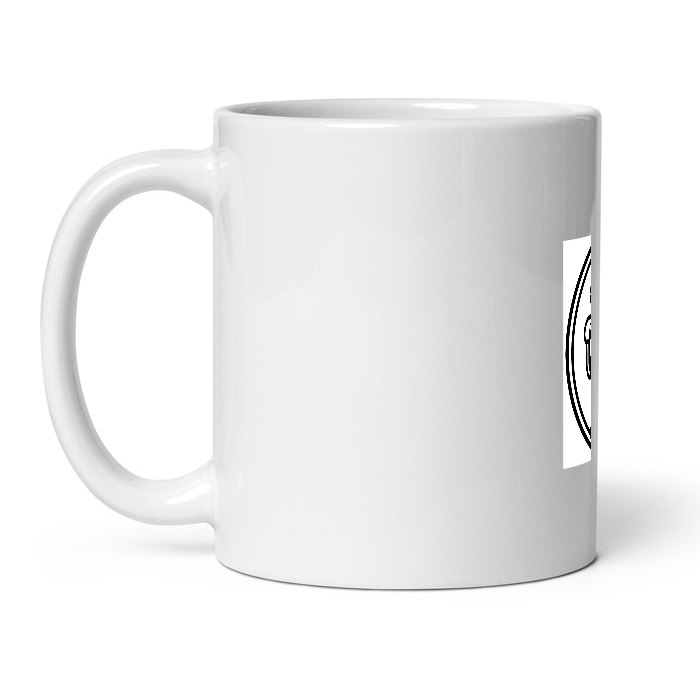Barber Chair Crest on White Glossy Mug