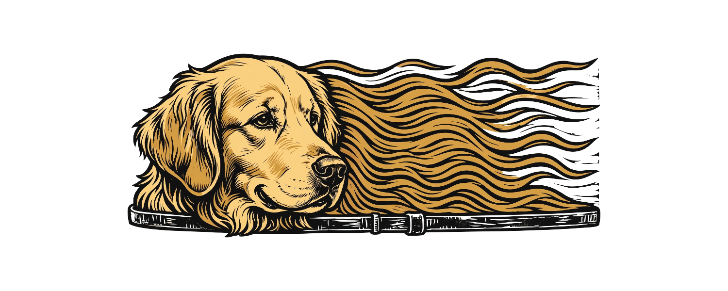 Dadhat Pet Retriever Woodcut — exact print artwork