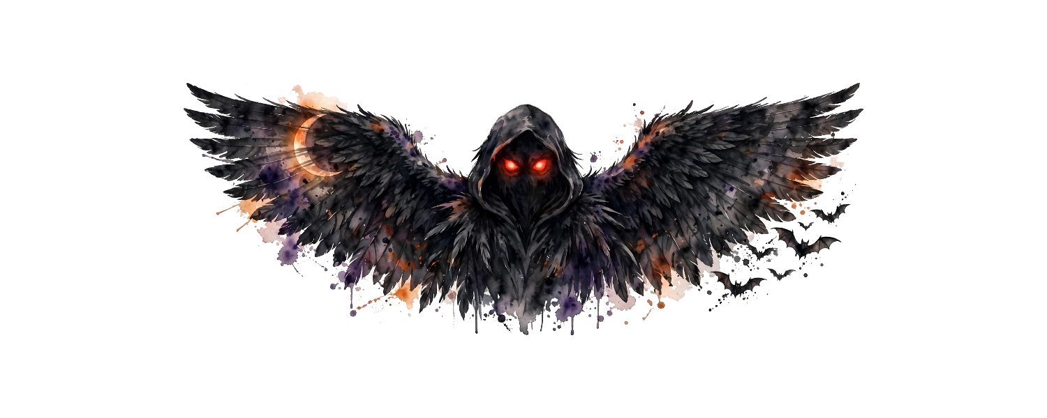 hp-dadhat-halloween-mothman-watercolor — exact print artwork