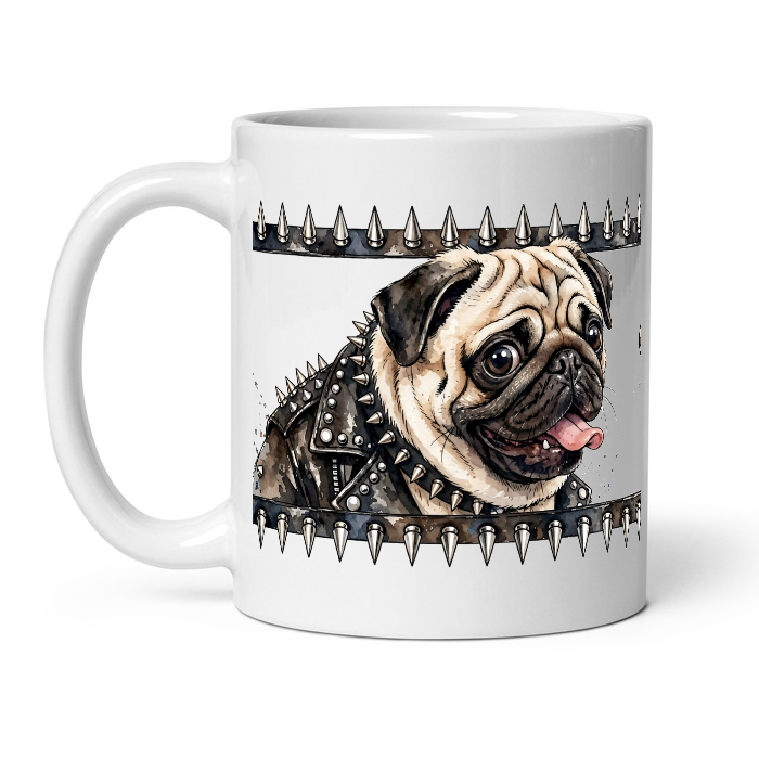 hp-mug-fun-pug-punk-watercolor — product photo
