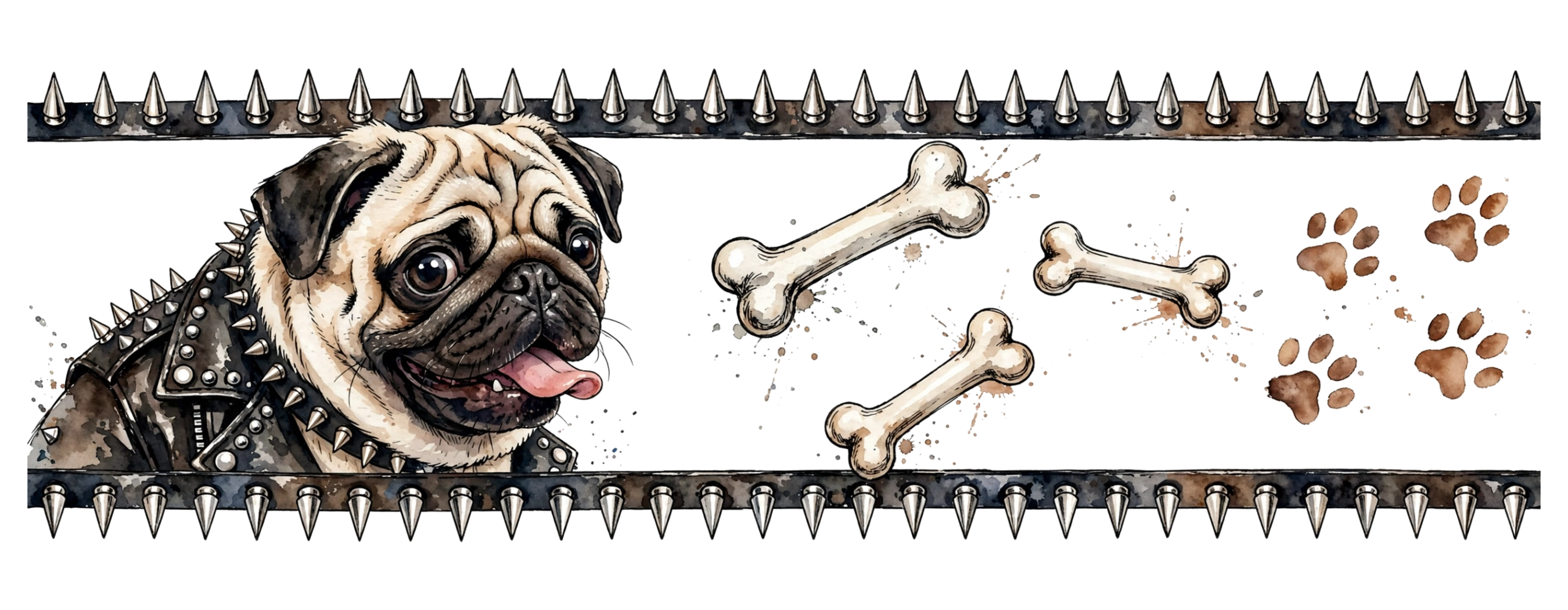 hp-mug-fun-pug-punk-watercolor — exact print artwork
