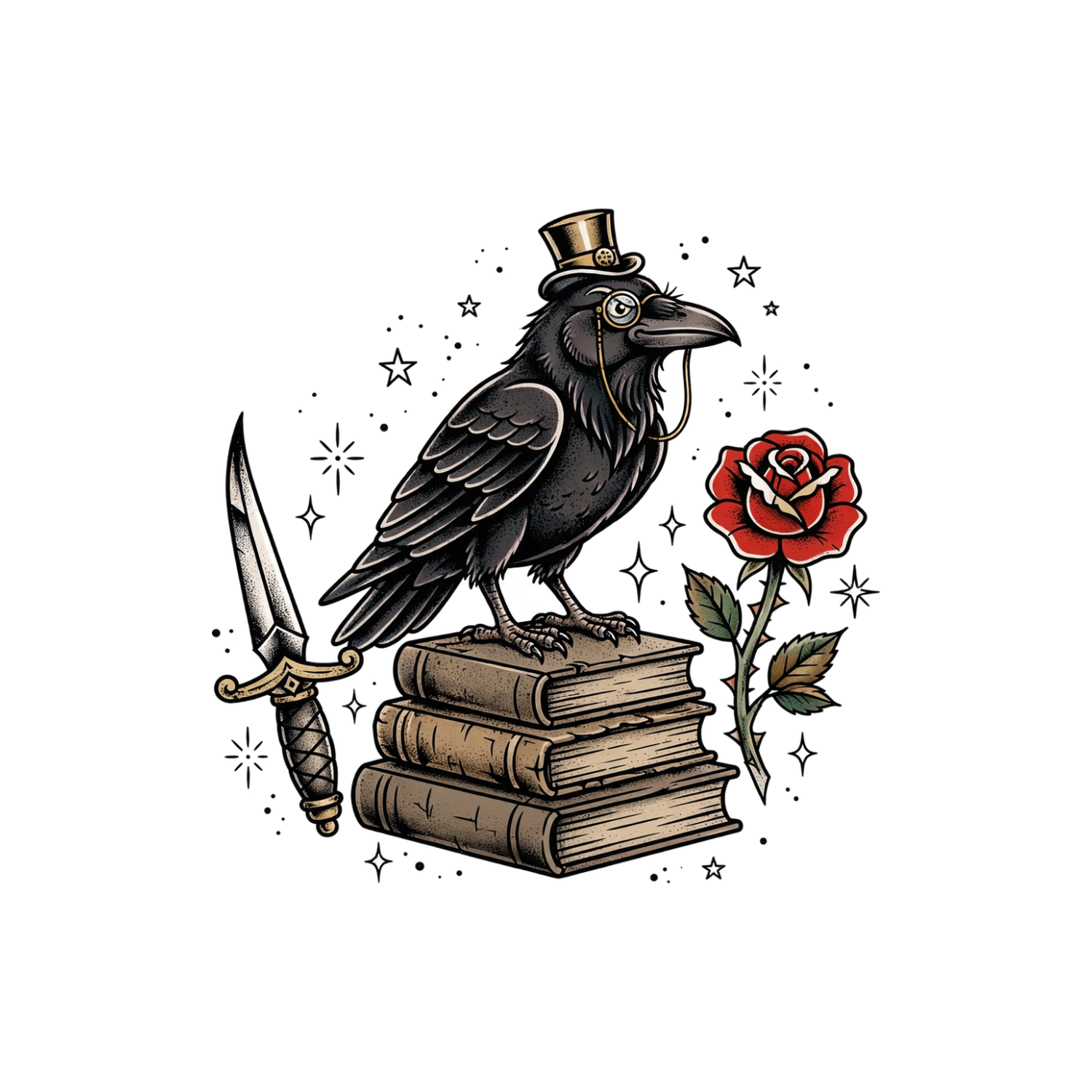hp-tote-fun-raven-tattooflash on Eco Tote Bag — exact print artwork