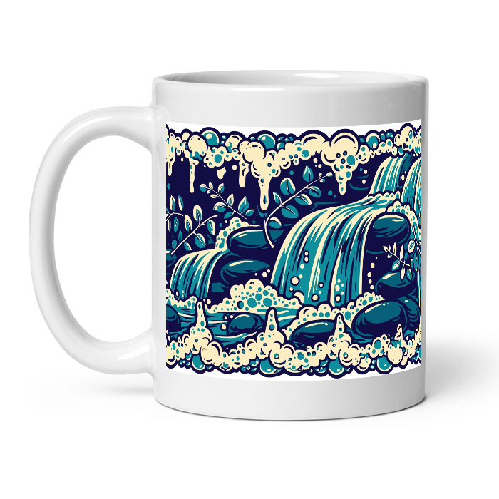 Seafoam on White Glossy Mug