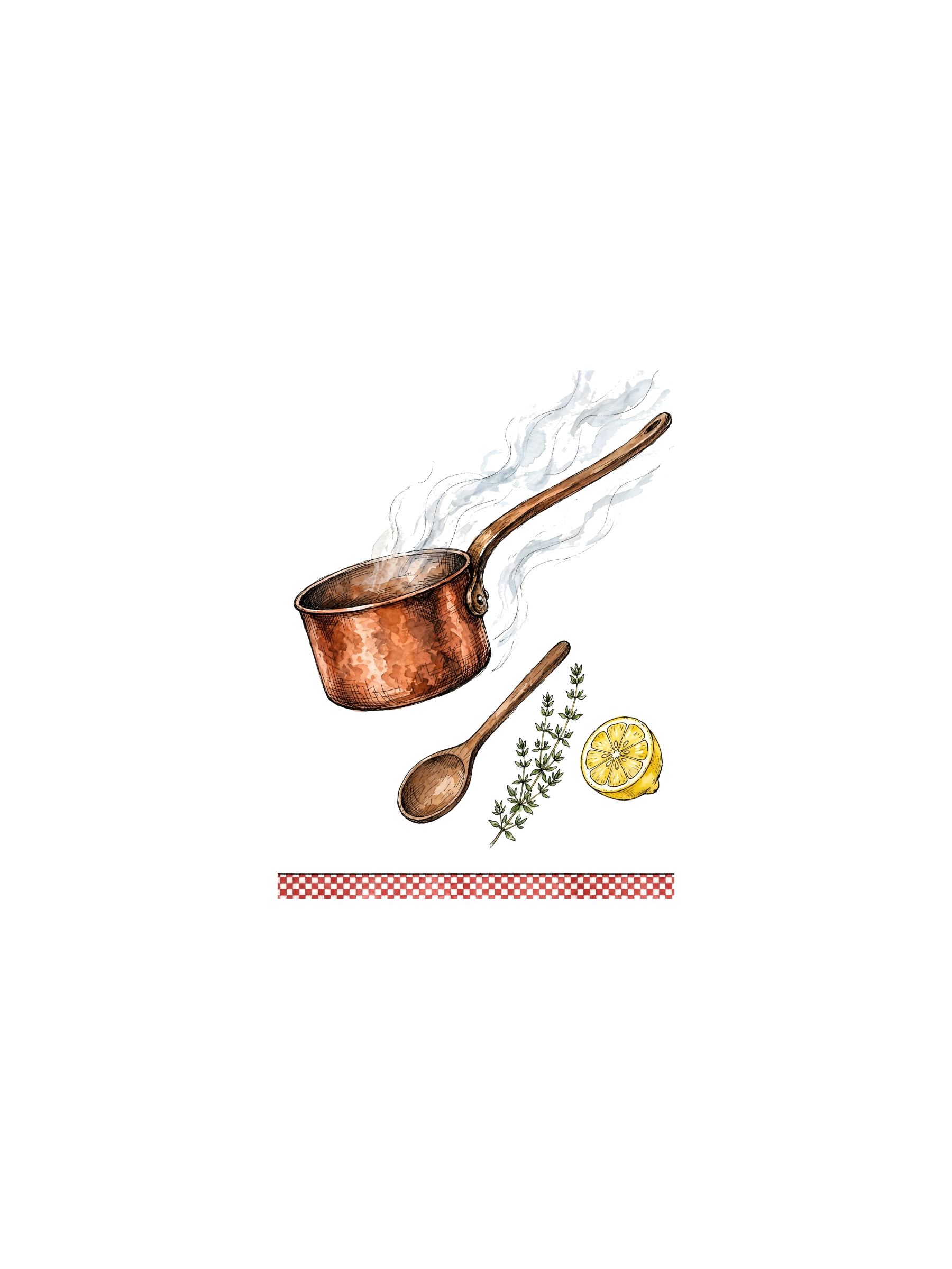 Watercolor Saucepan — exact print artwork