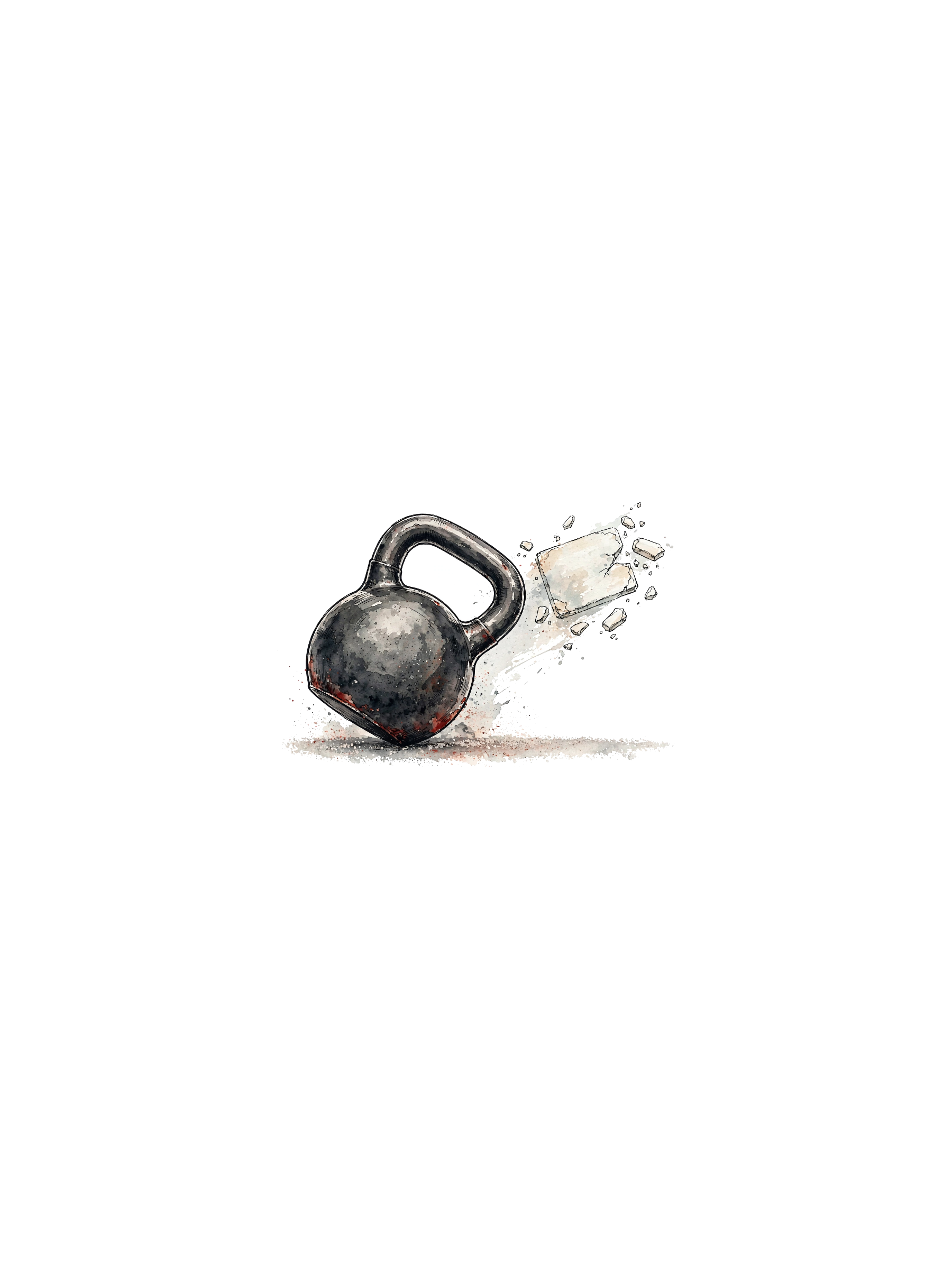 Sweatchest Gym Kettlebell Watercolor — exact print artwork