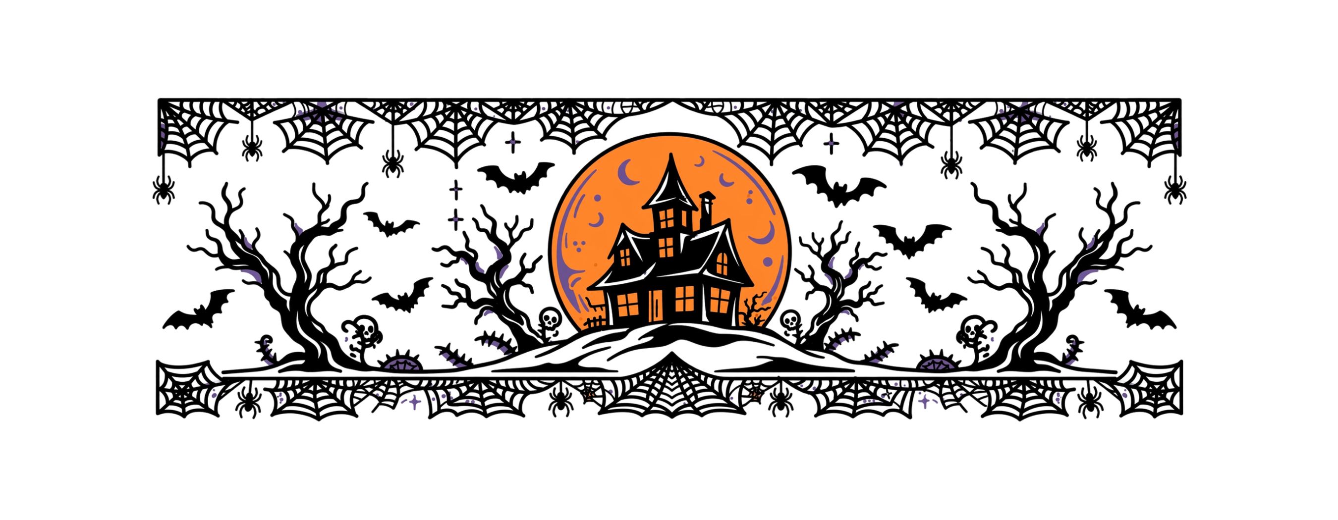 hp-mug-gift-halloween-haunted-wrap on Black Glossy Mug — exact print artwork