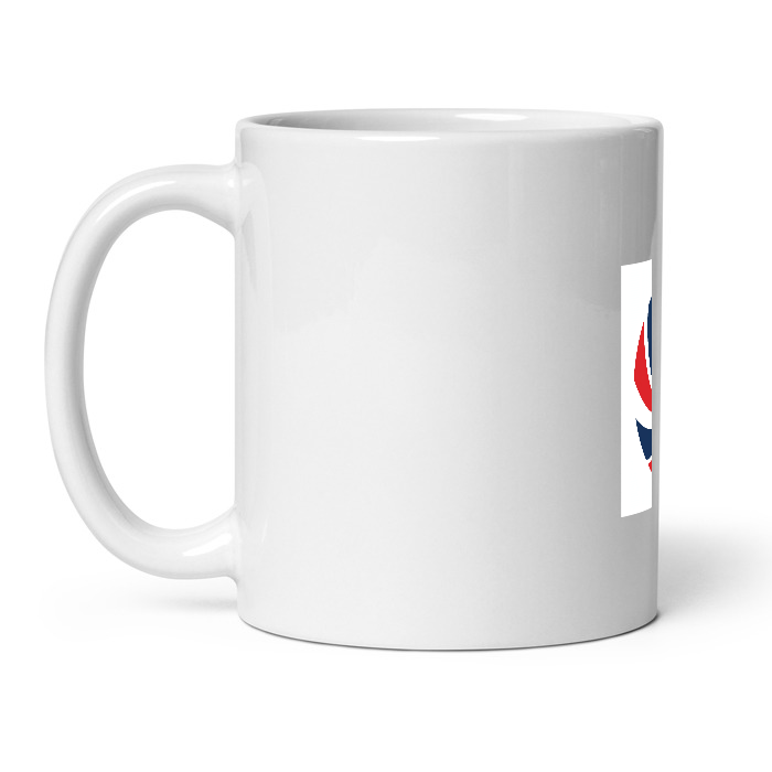 Classic Barber Pole on White Glossy Mug