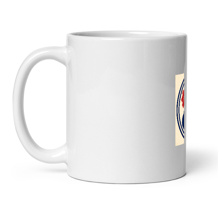 Barbell Cross on White Glossy Mug