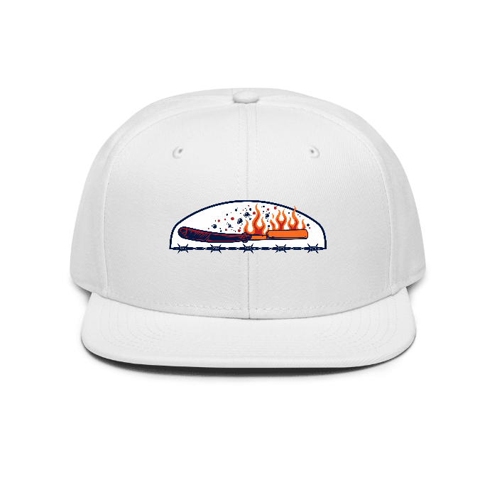 Barber Flame Snapback — Front dtf hat