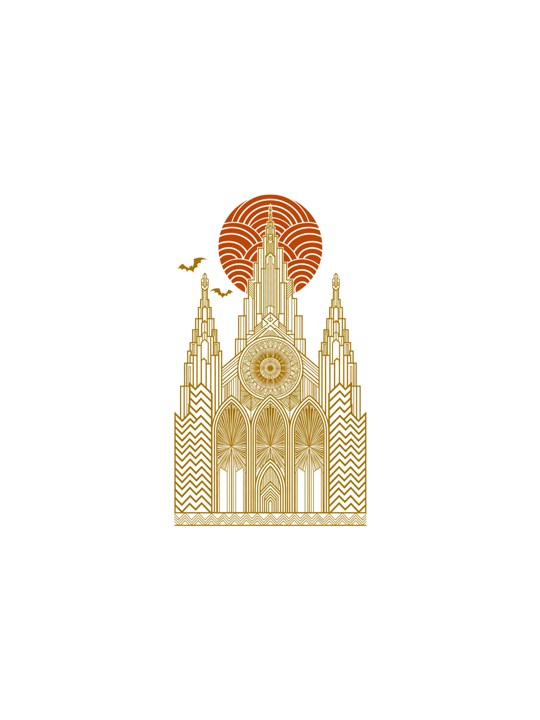 hp-hoodie2back-halloween-cathedral-deco on Unisex Pullover Hoodie | Bella + Canvas 3719 — exact print artwork