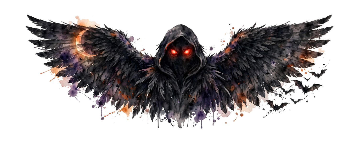 hp-dadhat-halloween-mothman-watercolor on Classic Dad Hat | Yupoong 6245CM — exact print artwork