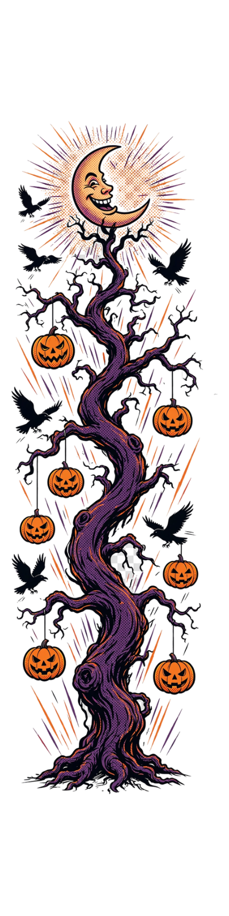 hp-sleeve-halloween-hauntedtree on Unisex Heavy Blend Hoodie — exact print artwork