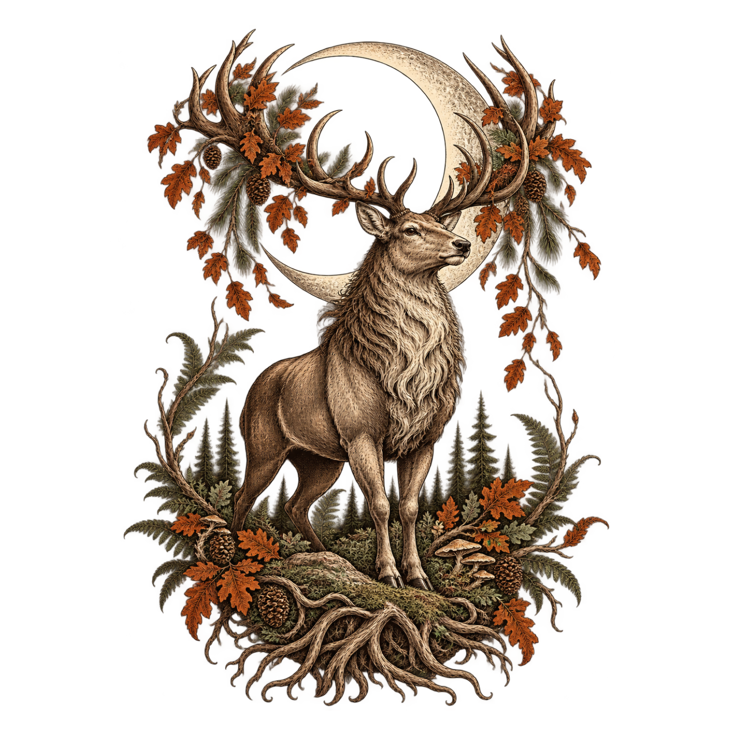 Antler Moon Large Tote — exact print artwork