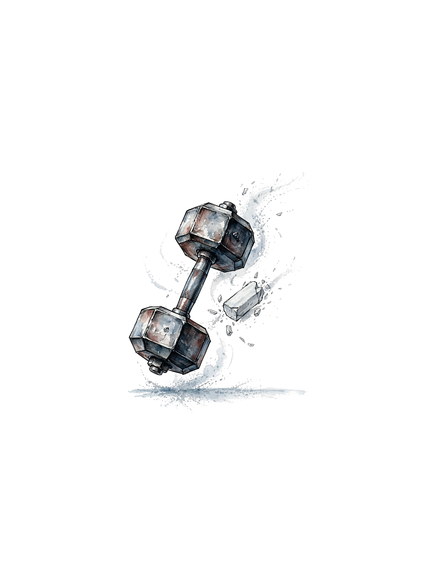 Watercolor Dumbbell — exact print artwork