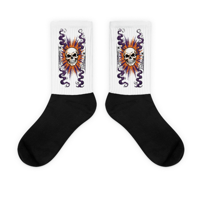 hp-socks-halloween-skull on Black Foot Sublimated Socks — Default