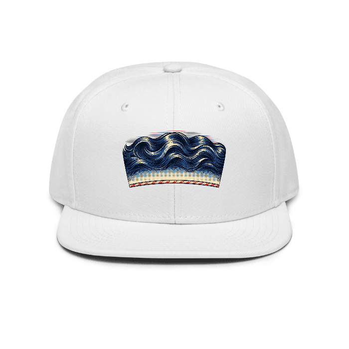 Waves Halftone Snapback — Front · printed design
