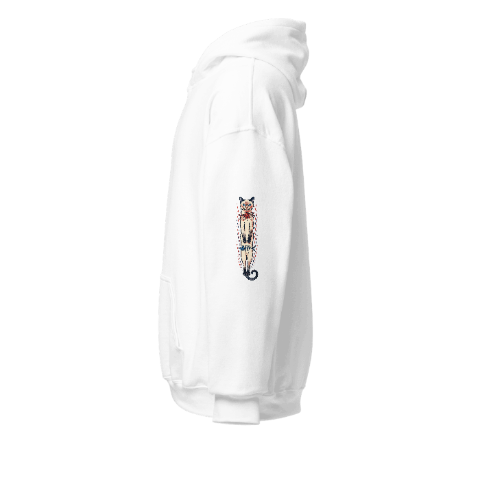 Siamese Halftone Hoodie — Left sleeve · printed design