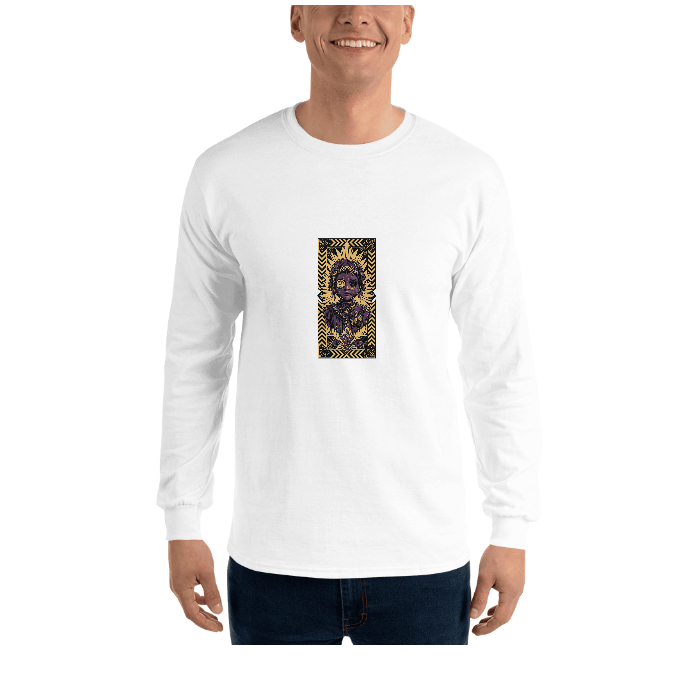 hp-longchest-halloween-creepydoll on Unisex Long Sleeve Shirt | Gildan 2400 — Front · printed design