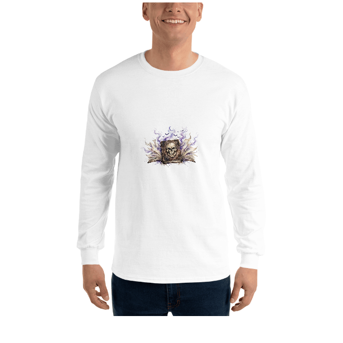 hp-longchest-halloween-spellbook on Unisex Long Sleeve Shirt | Gildan 2400 — Front · printed design