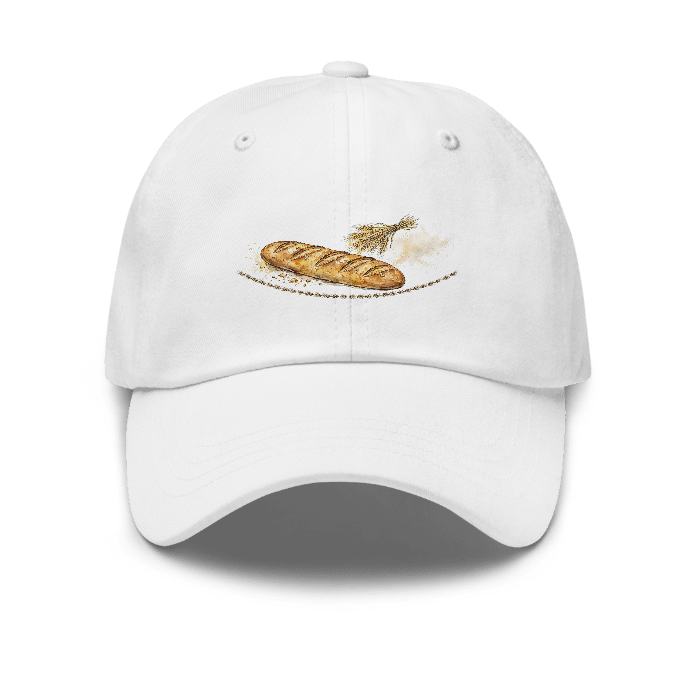 Dadhat Kitchen Baguette Watercolor Dad Hat — Front · printed design