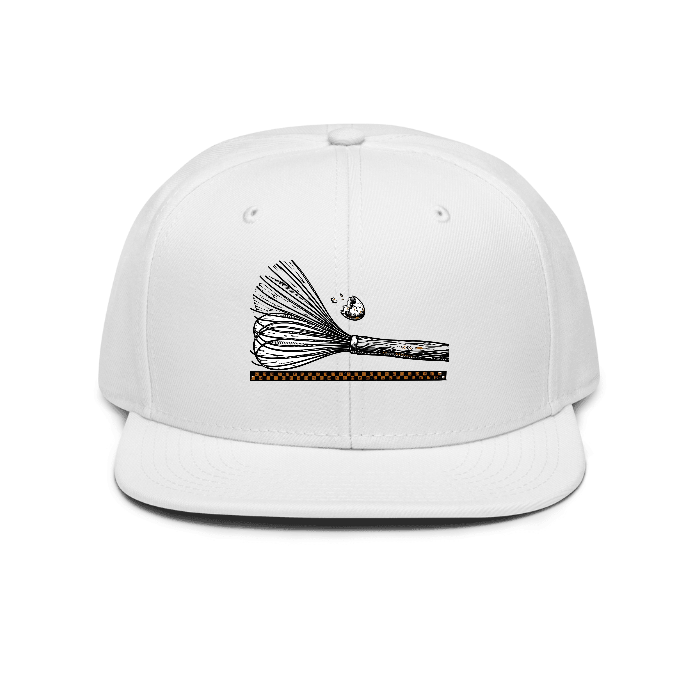 Whisk Woodcut Snapback — Front · printed design