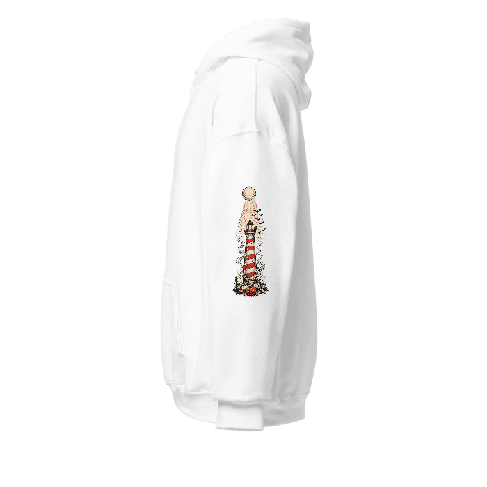 Lighthouse Hoodie — Left sleeve · printed design