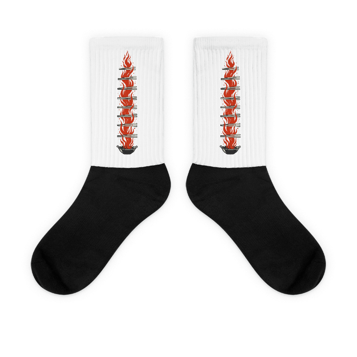 Flame Rise Socks — Design · printed design