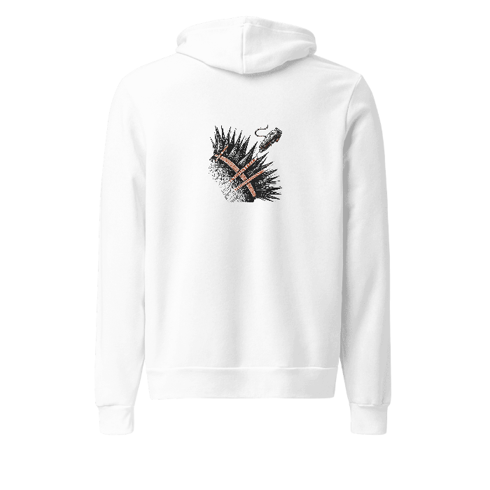 Hoodie2back Barber Mohawk Woodcut Hoodie — Back · printed design
