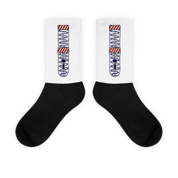 Barber Descent Socks — Design · printed design