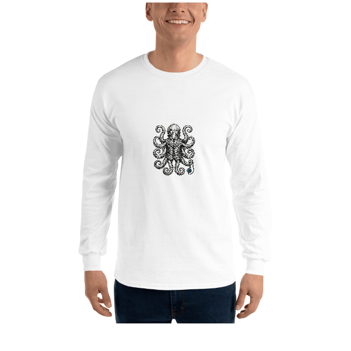 hp-octopus-waistcoat-longsleeve-woodcut — Front · printed design