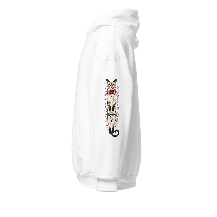 Siamese Halftone Hoodie — Left sleeve · printed design