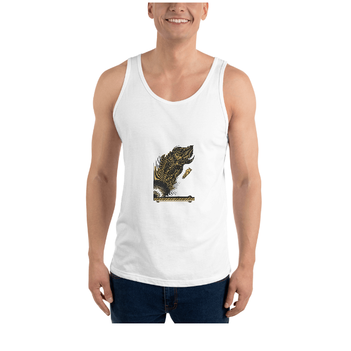 Tankchest Barber Skinfade Deco Unisex Staple Tank Top — Front · printed design