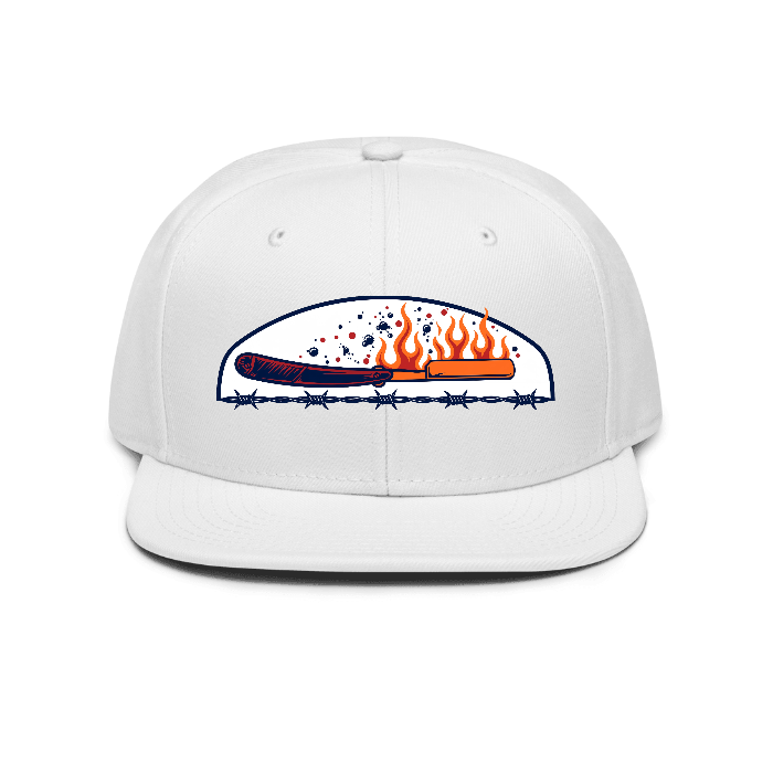 Barber Flame Snapback — Front · printed design