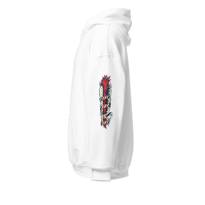 Mohawk Halftone Hoodie — Left sleeve · printed design